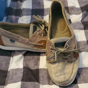 Sperry Brown and Cream Boat Shoes